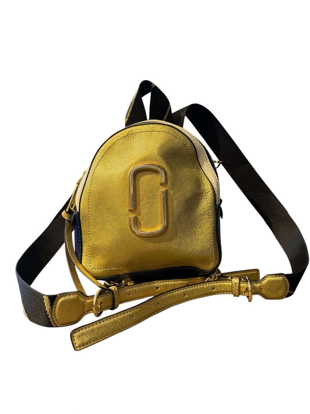 Marc Jacobs Style Metallic Gold Mini Backpack-EUC